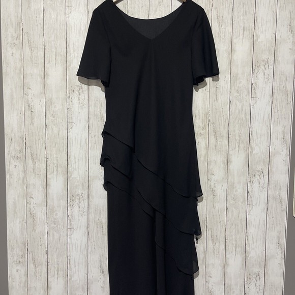 VINTAGE 80's‎ SIZE 12 VIRGO BLACK EVENING DRESS - Picture 6 of 8